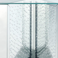 Console Table with Mirrored V Shaped Base, Silver - BM261700