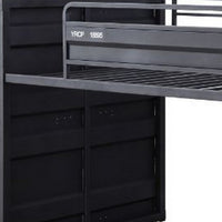 Twin Loft Bed with Metal Frame and Slide, Gray - BM261729