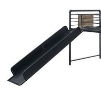 Twin Loft Bed with Tubular Metal Frame and Slide, Dark Bronze - BM261730