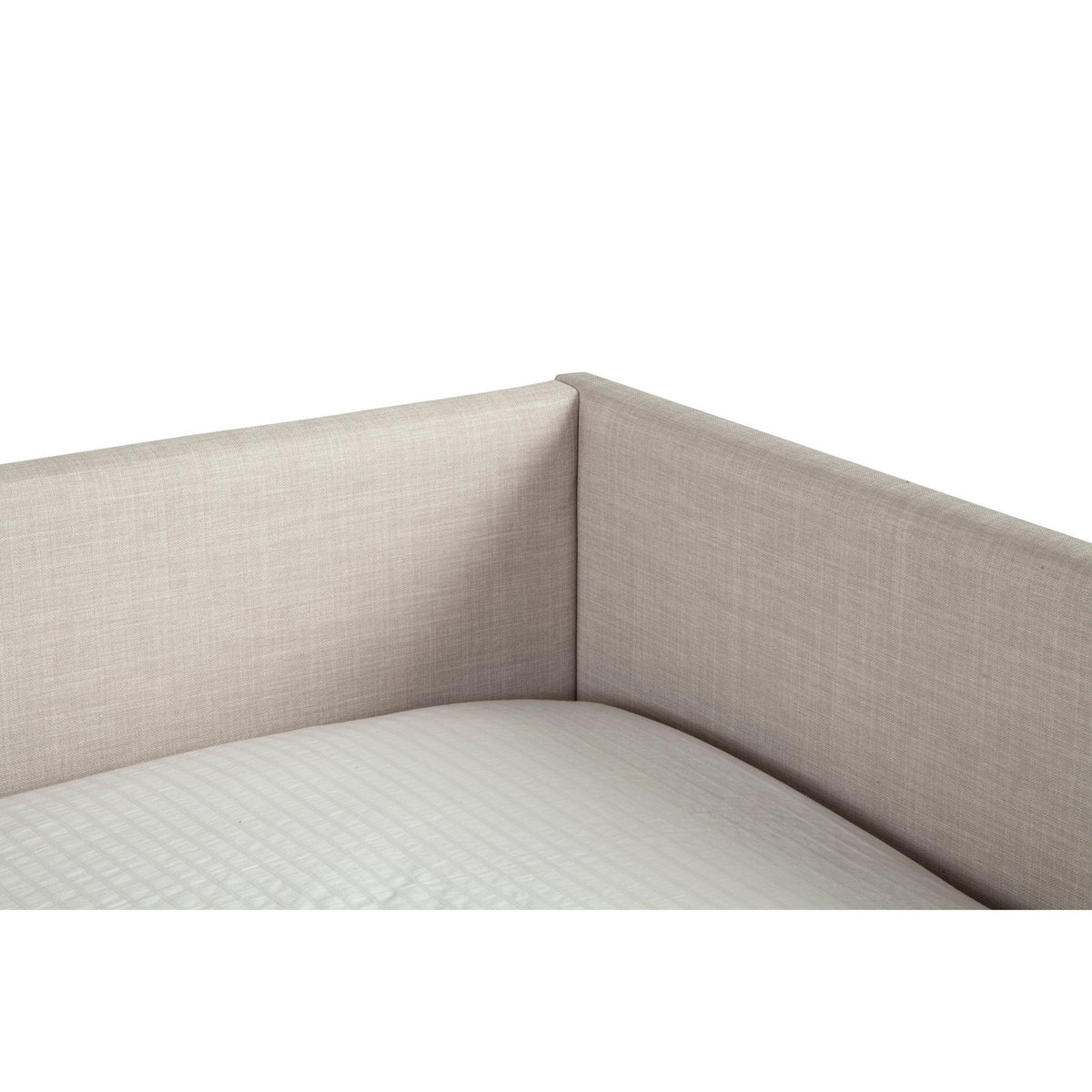 Twin Daybed with Wooden Frame and Fabric Upholstery, Gray