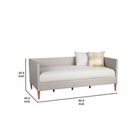 Twin Daybed with Wooden Frame and Fabric Upholstery, Gray