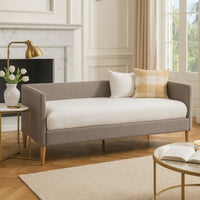 Daybed with Wooden Frame and Fabric Upholstery, Dark Gray - BM261847