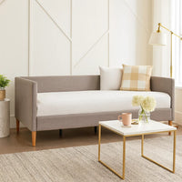 Daybed with Wooden Frame and Fabric Upholstery, Dark Gray - BM261847