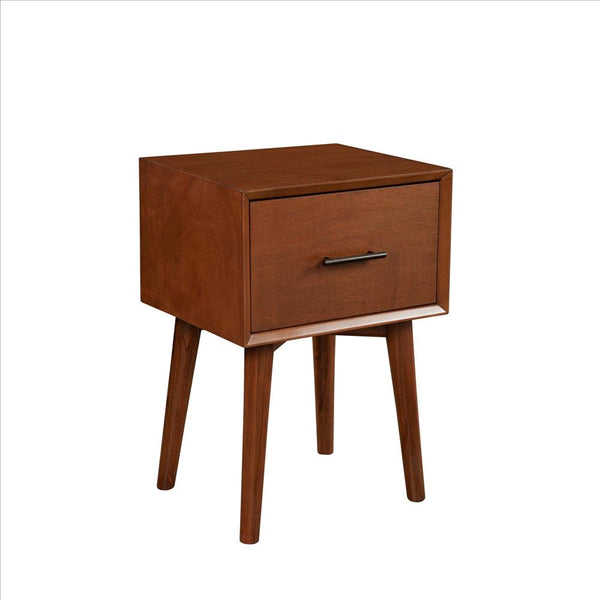 End Table with 1 Drawer and Angled Legs, Brown - BM261863