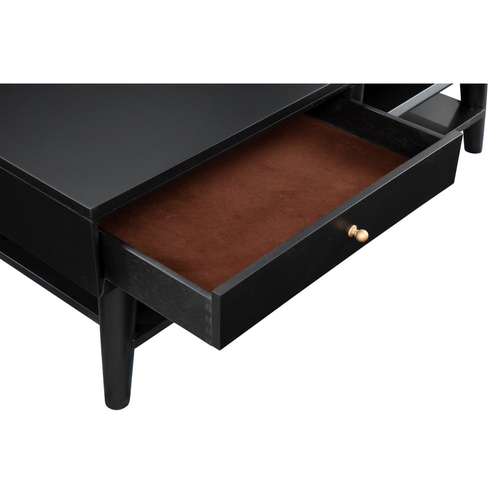 Coffee Table with 1 Drawer and Open Shelf, Black - BM261879