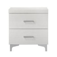 Nightstand with 2 Drawers and Bar Handle, White - BM262109