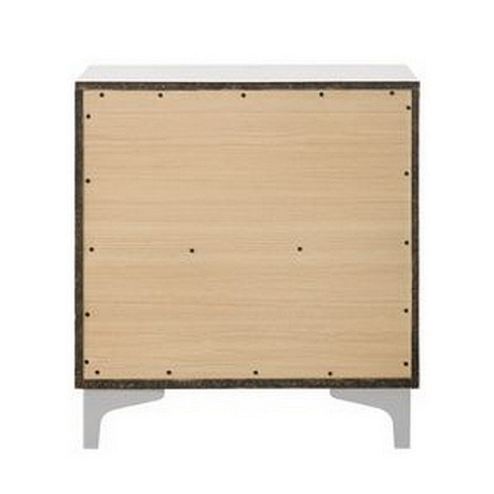 Nightstand with 2 Drawers and Bar Handle, White - BM262109