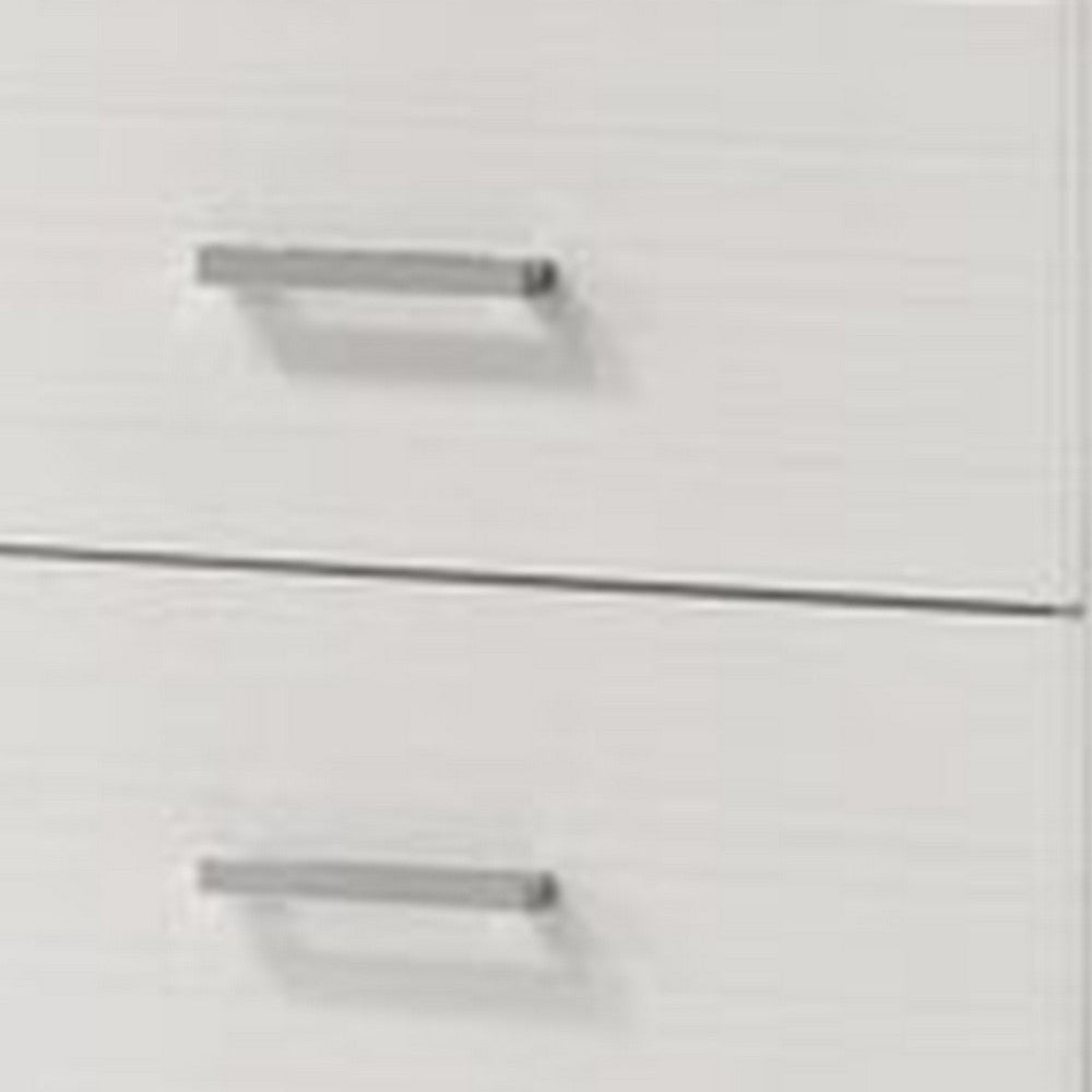 Nightstand with 2 Drawers and Bar Handle, White - BM262109