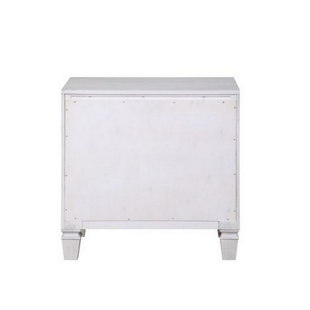 Nightstand with 2 Drawers and Diamond Handle, Gray - BM262113