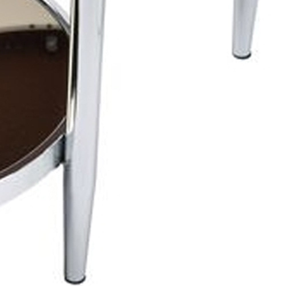 Twin Top Coffee Table with Tubular Rounded Legs, Silver - BM262116