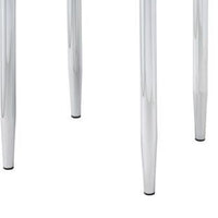 End Table with Tubular Rounded Legs and Frosted Glass Top, Silver - BM262117