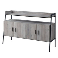 TV Stand with 2 Double Door Cabinet and Tubular Frame, Oak Gray - BM262157