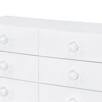 Dresser with 6 Drawers and Angled Metal Feet, White - BM262175