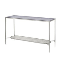 Sofa Table with Textured Obround Shelf, Silver - BM262204
