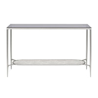 Sofa Table with Textured Obround Shelf, Silver - BM262204