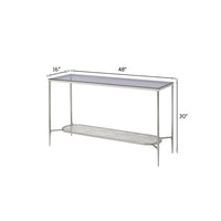 Sofa Table with Textured Obround Shelf, Silver - BM262204