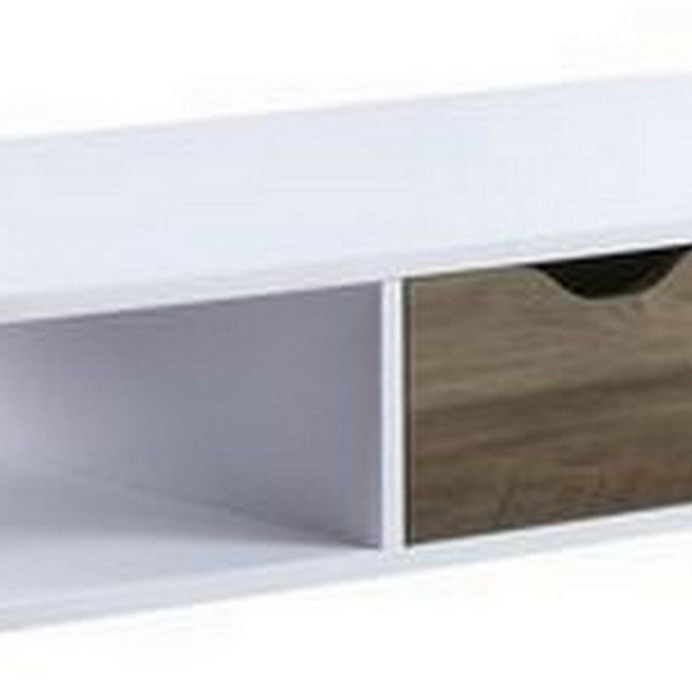 Coffee Table with Melamine Paper Veneer Top and 1 Drawer, White - BM262207