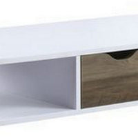 Coffee Table with Melamine Paper Veneer Top and 1 Drawer, White - BM262207