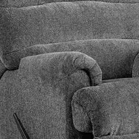 Manual Rocker Recliner with Fabric and Pull Lever, Gray