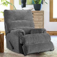 Manual Rocker Recliner with Fabric and Pull Lever, Gray