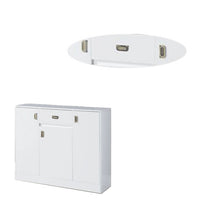 Server with 3 Door Storage and High Gloss, White - BM262402