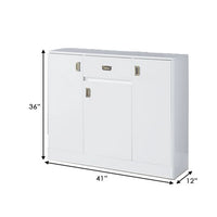 Server with 3 Door Storage and High Gloss, White - BM262402