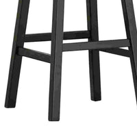 Swivel Barstool with Faux Leather and Countered Back, Set of 2, Black  - BM262476
