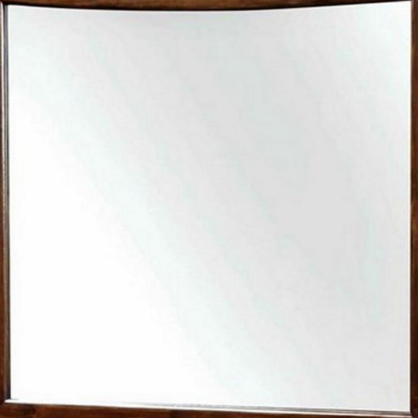 Mirror with Rectangular Wooden Frame, Cherry Brown - BM263071