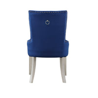 Side Chair with Button Tufted Back and Tapered Legs, Blue - BM263897