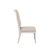 Side Chair with Tapered Legs and Button Tufted Back, Set of 2, Beige - BM263900