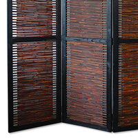 Wooden 3 Panel Foldable Bamboo and Wood Screen, Brown - BM26453