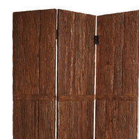 Wooden Foldable 3 Panel Room Divider with Plank Style, Small, Brown - BM26473