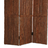 Wooden Foldable 3 Panel Room Divider with Plank Style, Small, Brown - BM26473