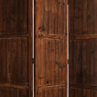 Wooden 3 Panel Room Divider with Plank Pattern, Brown - BM26488