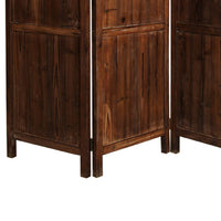 Wooden 3 Panel Room Divider with Plank Pattern, Brown - BM26488
