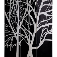 3 Panel Canvas Room Divider with Branch Pattern, Black and White - BM26497