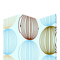 3 Panel Canvas Made Foldable Screen with Sphere Print, Multicolor - BM26518