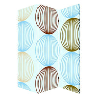 3 Panel Canvas Made Foldable Screen with Sphere Print, Multicolor - BM26518