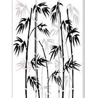 3 Panel Foldable Canvas Bamboo Leaf Print Screen, Black and White - BM26524