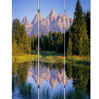 3 Panel Landscape Print Foldable Canvas Screen, Multicolor - BM26525