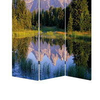 3 Panel Landscape Print Foldable Canvas Screen, Multicolor - BM26525