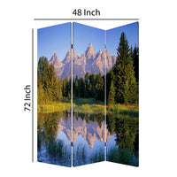 3 Panel Landscape Print Foldable Canvas Screen, Multicolor - BM26525