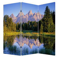3 Panel Landscape Print Foldable Canvas Screen, Multicolor - BM26525