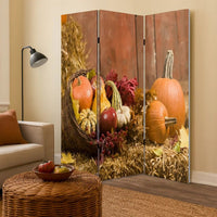 3 Panel Foldable Canvas Screen with Vegetable Still Print, Multicolor - BM26529