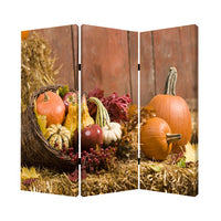 3 Panel Foldable Canvas Screen with Vegetable Still Print, Multicolor - BM26529