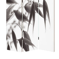 3 Panel Foldable Canvas Screen with Lily Print, Black and White - BM26531