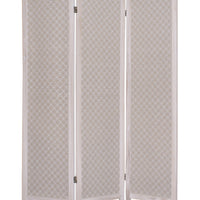 3 Panel Transitional Fabric Screen with Floral Details, Brown - BM26552