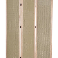 3 Panel Transitional Fabric Screen with Dotted Star Print, Brown - BM26555