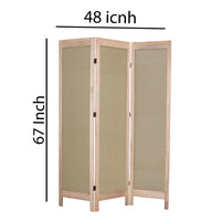 3 Panel Transitional Fabric Screen with Dotted Star Print, Brown - BM26555