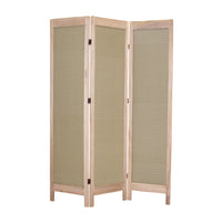 3 Panel Transitional Fabric Screen with Dotted Star Print, Brown - BM26555
